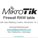 November 2016, MUM London, UK, GLC Presentation : Firewall RAW Table